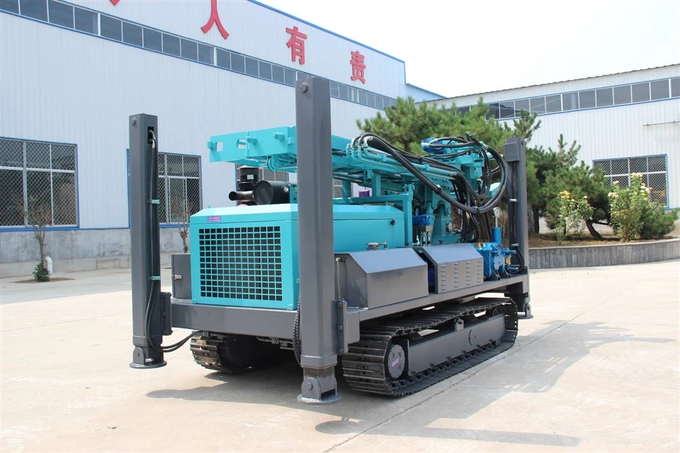Full Hydraulic Core Drilling Rig For Geological Exploration With Steel Crawler Featuring Pump And Engine Components